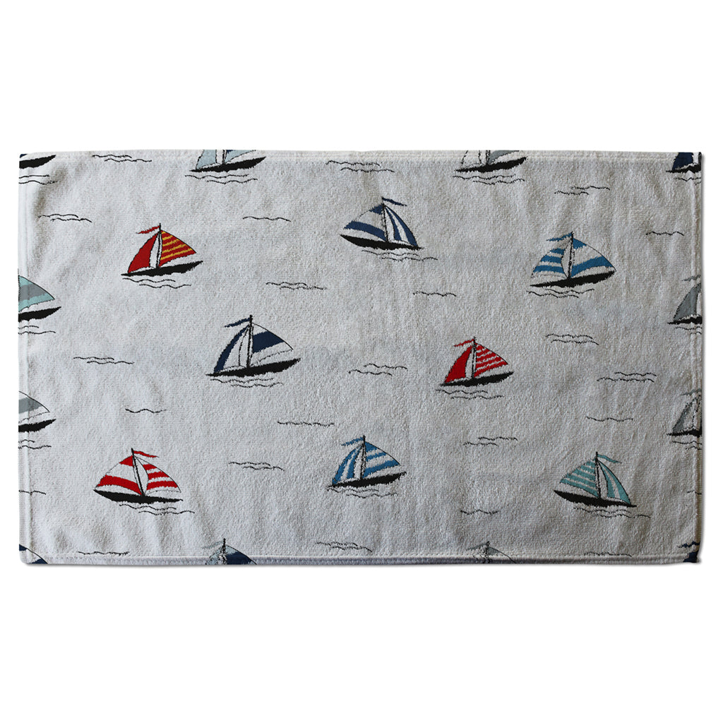 New Product Red & Blue Sailboats (Kitchen Towel)  - Andrew Lee Home and Living