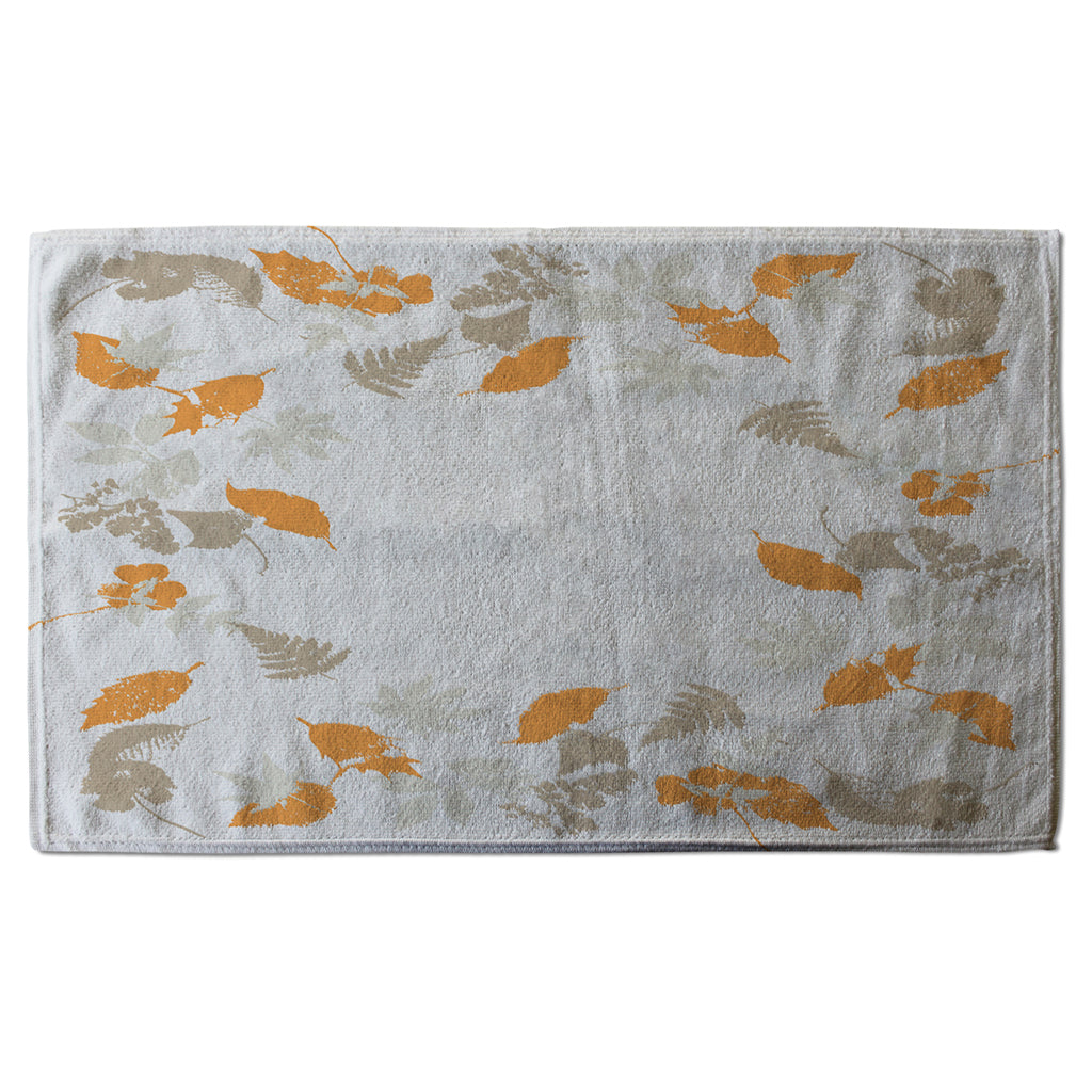 New Product Orange & Grey Autumn Leaves (Kitchen Towel)  - Andrew Lee Home and Living