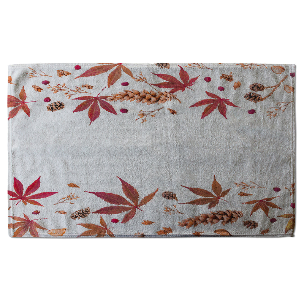 New Product Autumn Leaves Half Border (Kitchen Towel)  - Andrew Lee Home and Living