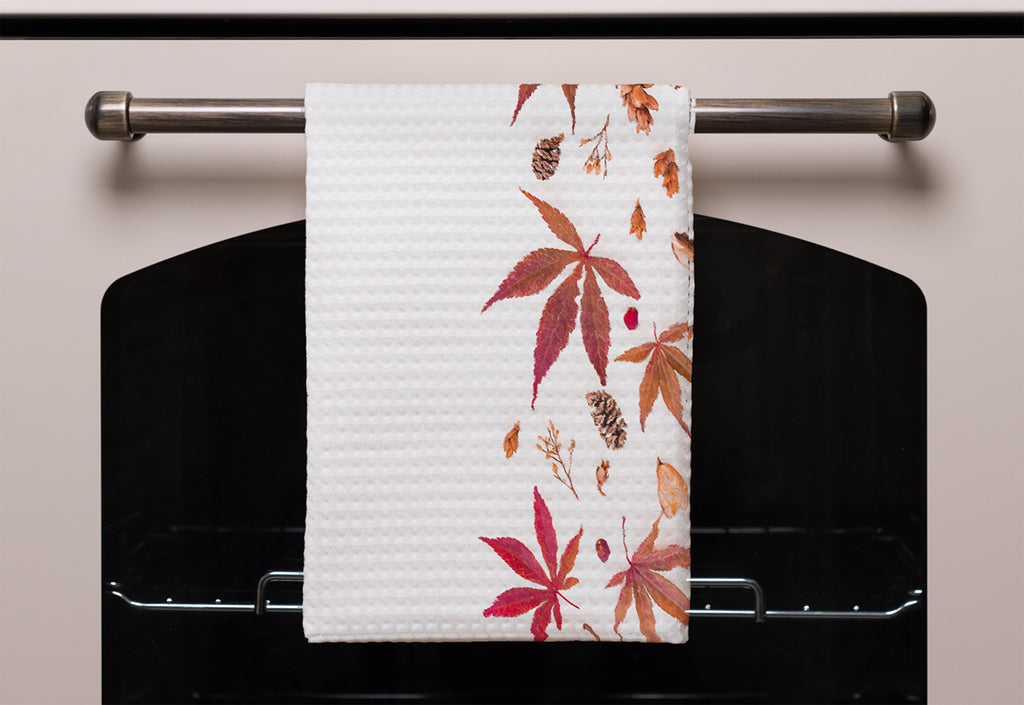 New Product Autumn Leaves Half Border (Kitchen Towel)  - Andrew Lee Home and Living