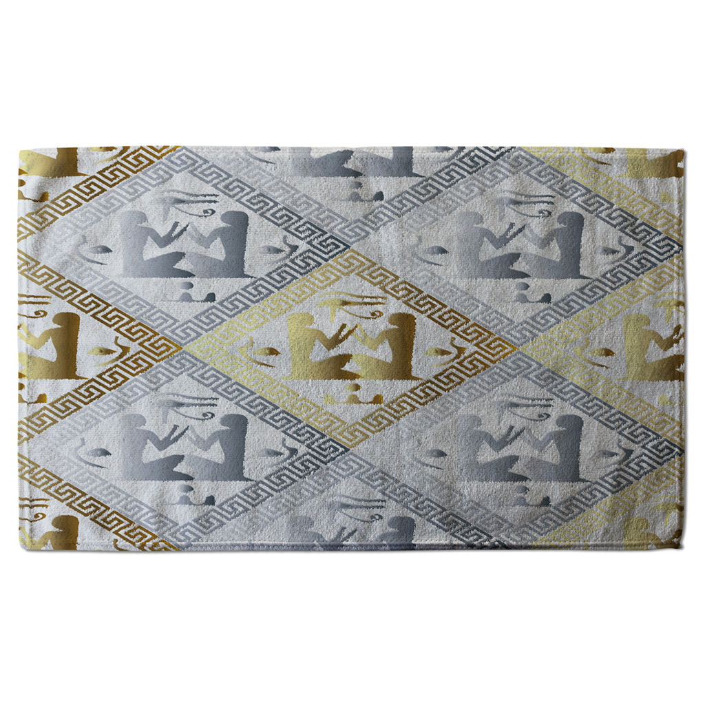 New Product Egyptian Hieroglyphs in Gold & Silver (Kitchen Towel)  - Andrew Lee Home and Living