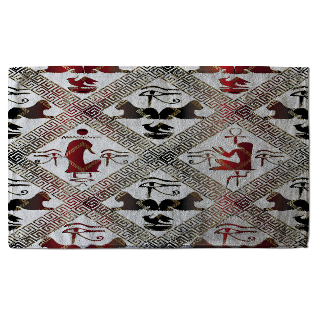New Product Egyptian Hieroglyphs in Red & Black (Kitchen Towel)  - Andrew Lee Home and Living