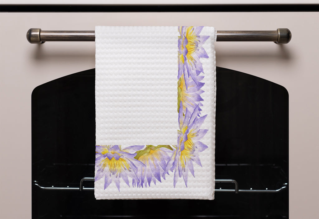 New Product Gold & Purple Flowers (Kitchen Towel)  - Andrew Lee Home and Living