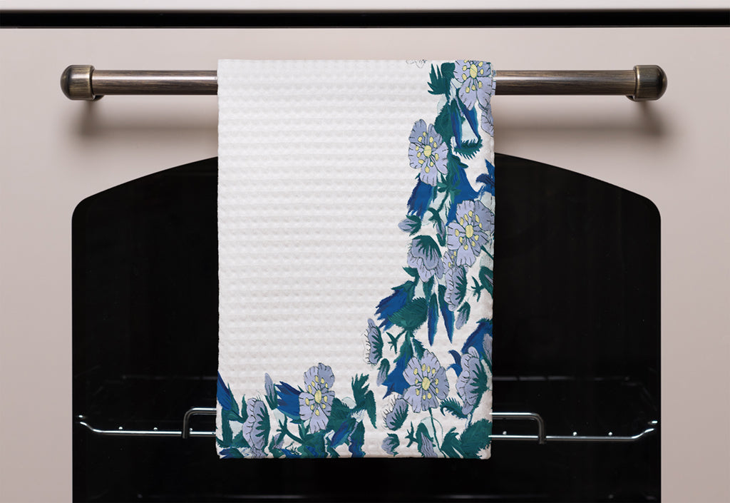 New Product Winter Blue Flowers (Kitchen Towel)  - Andrew Lee Home and Living