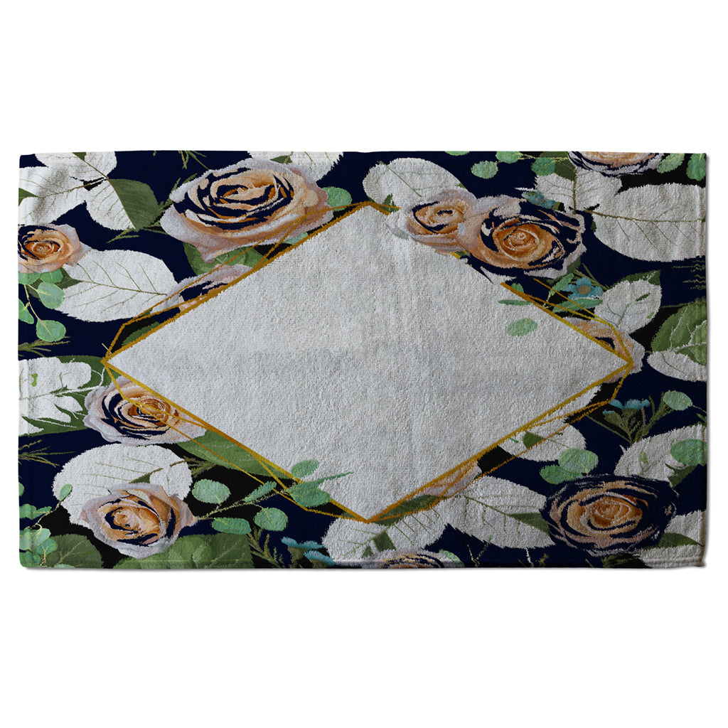 New Product Decorative Flowers On Navy Background (Kitchen Towel)  - Andrew Lee Home and Living