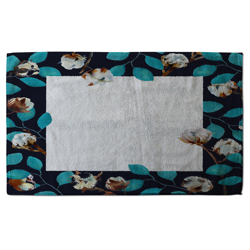 New Product Watercolour Blue Leaf Frame (Kitchen Towel)  - Andrew Lee Home and Living
