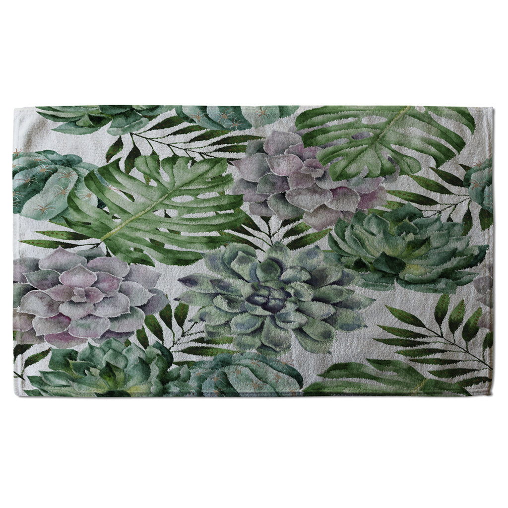 New Product Watercolour Botanical Leaves (Kitchen Towel)  - Andrew Lee Home and Living