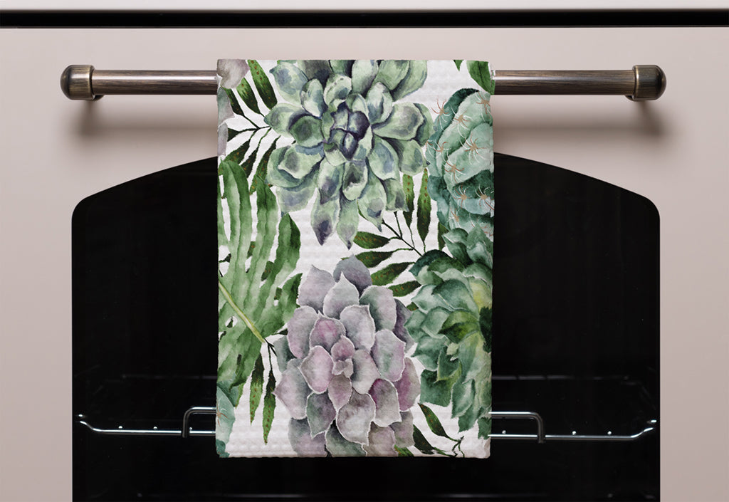 New Product Watercolour Botanical Leaves (Kitchen Towel)  - Andrew Lee Home and Living