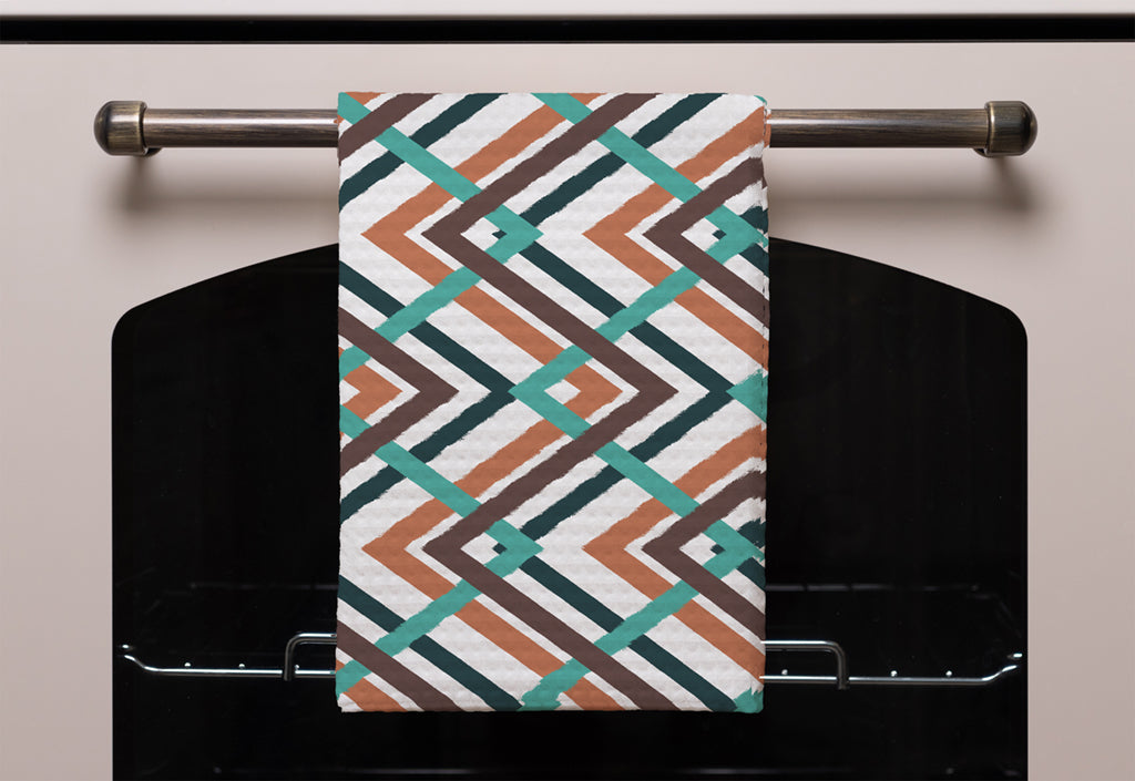 New Product Coloured Geometric Zig Zag (Kitchen Towel)  - Andrew Lee Home and Living