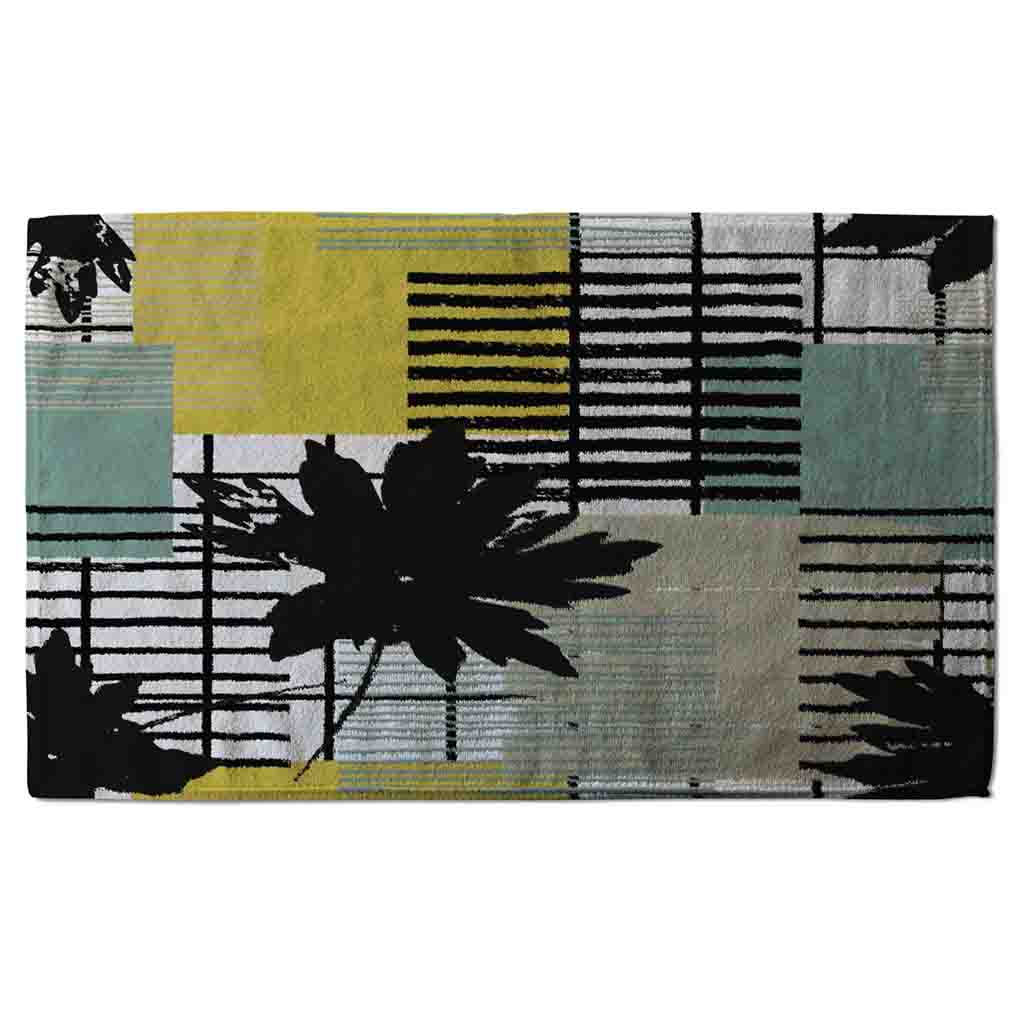 New Product Geometric Shape & Leaf Print in Yellow & Green (Kitchen Towel)  - Andrew Lee Home and Living