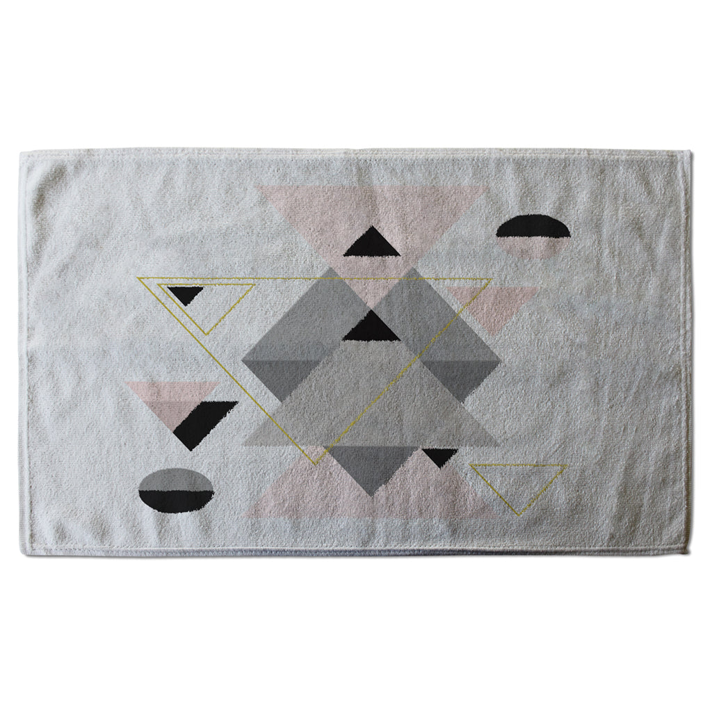 New Product Pink & Grey Geometric Triangles (Kitchen Towel)  - Andrew Lee Home and Living