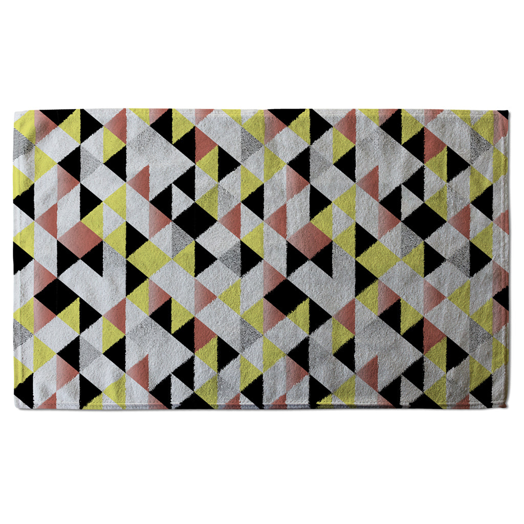 New Product Yellow, Pink & Black Geometric Pattern (Kitchen Towel)  - Andrew Lee Home and Living