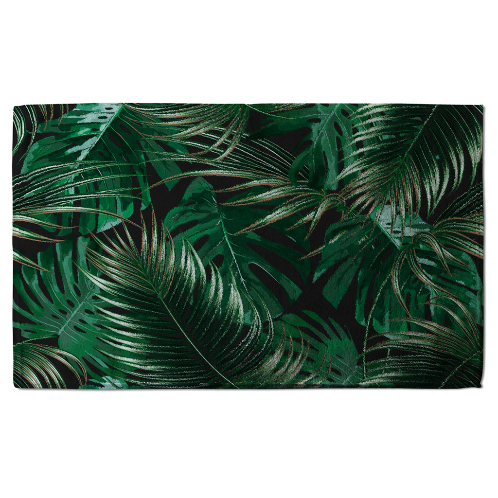 New Product Tropical Leaves on Black (Kitchen Towel)  - Andrew Lee Home and Living