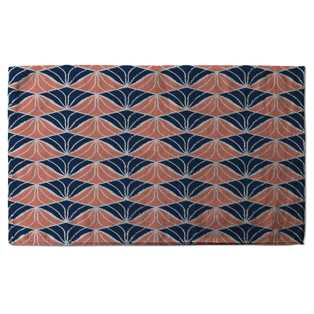 New Product Navy & Pink Geometric Shells (Kitchen Towel)  - Andrew Lee Home and Living