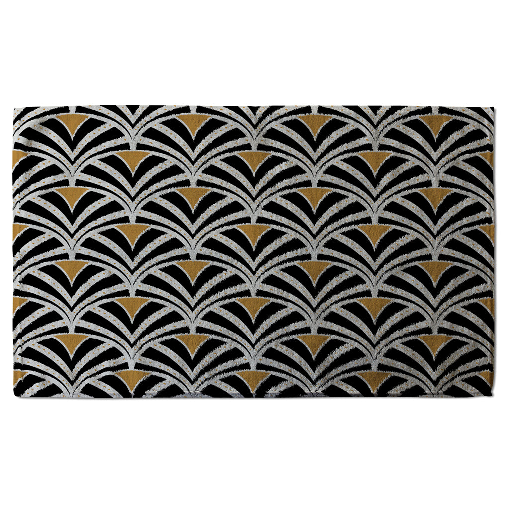 New Product Black & Gold Shells Geometric (Kitchen Towel)  - Andrew Lee Home and Living