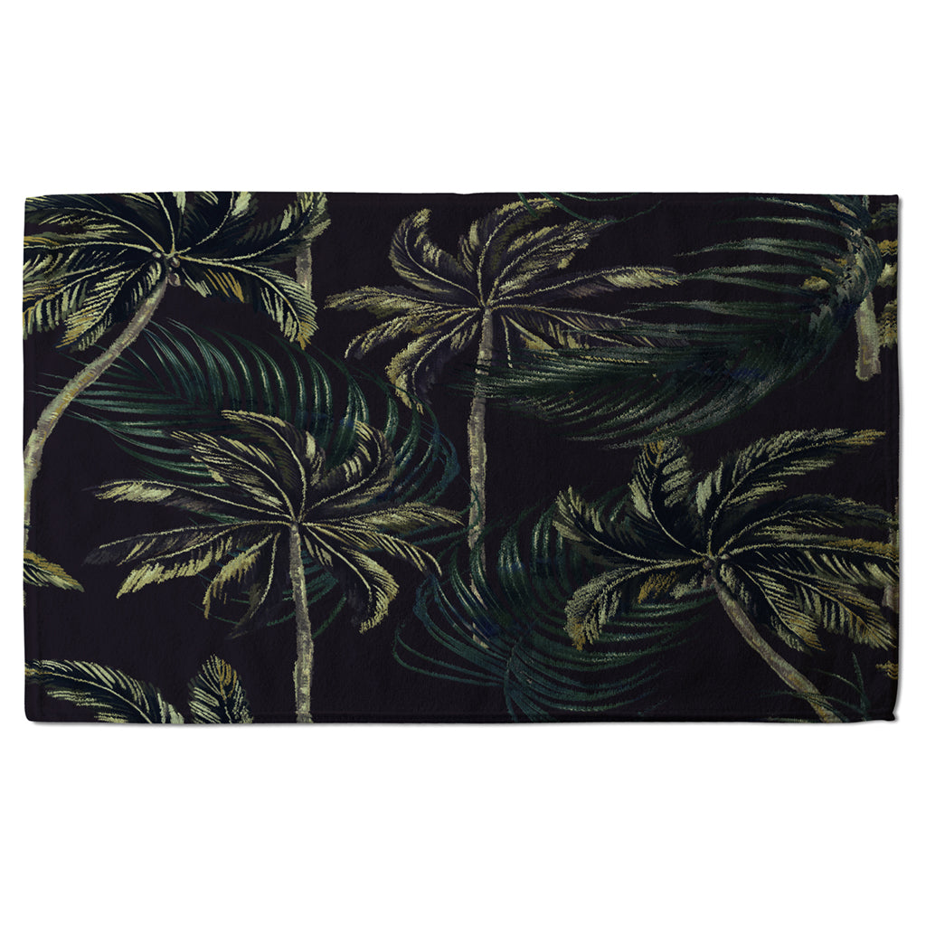 New Product Green Palm on Black (Kitchen Towel)  - Andrew Lee Home and Living