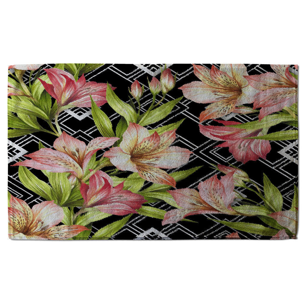 New Product Bright Plants on Geometric Background (Kitchen Towel)  - Andrew Lee Home and Living