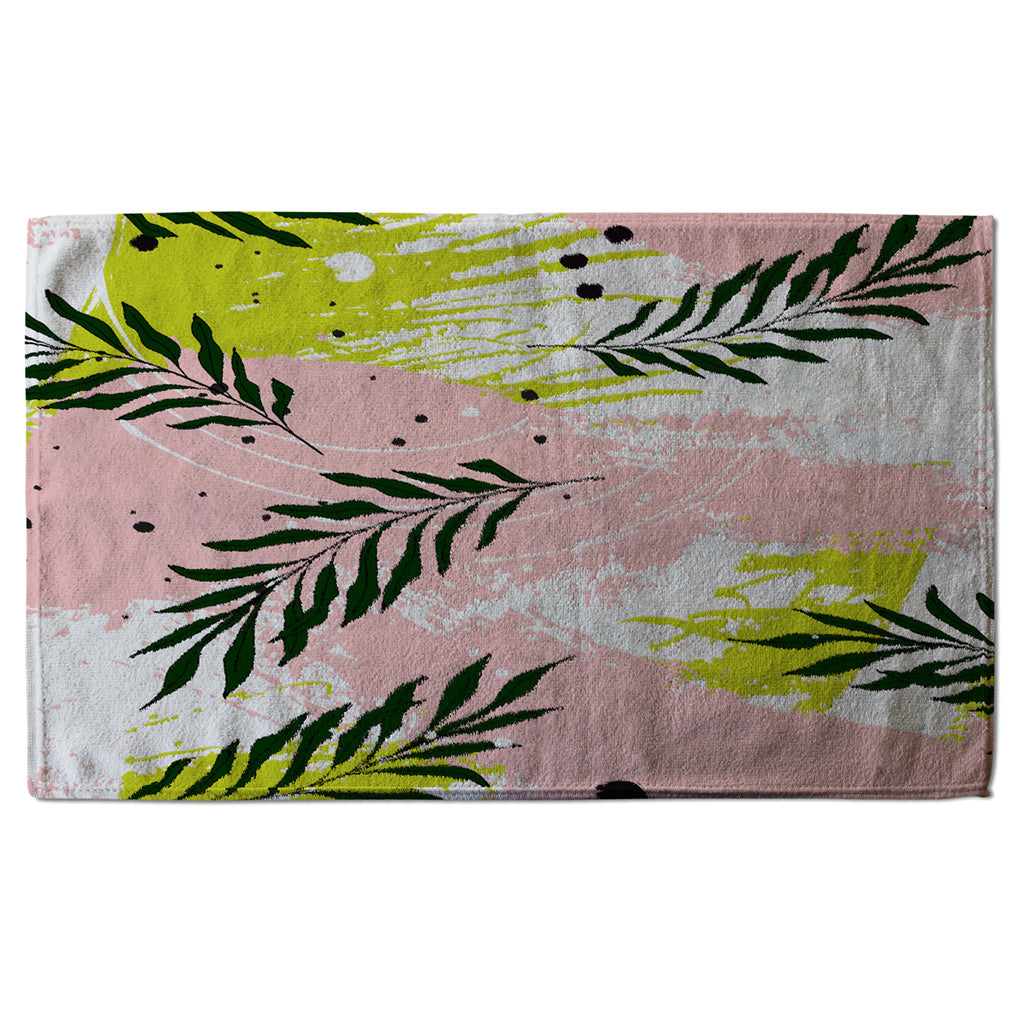 New Product Green Leaves on Brush Strokes (Kitchen Towel)  - Andrew Lee Home and Living