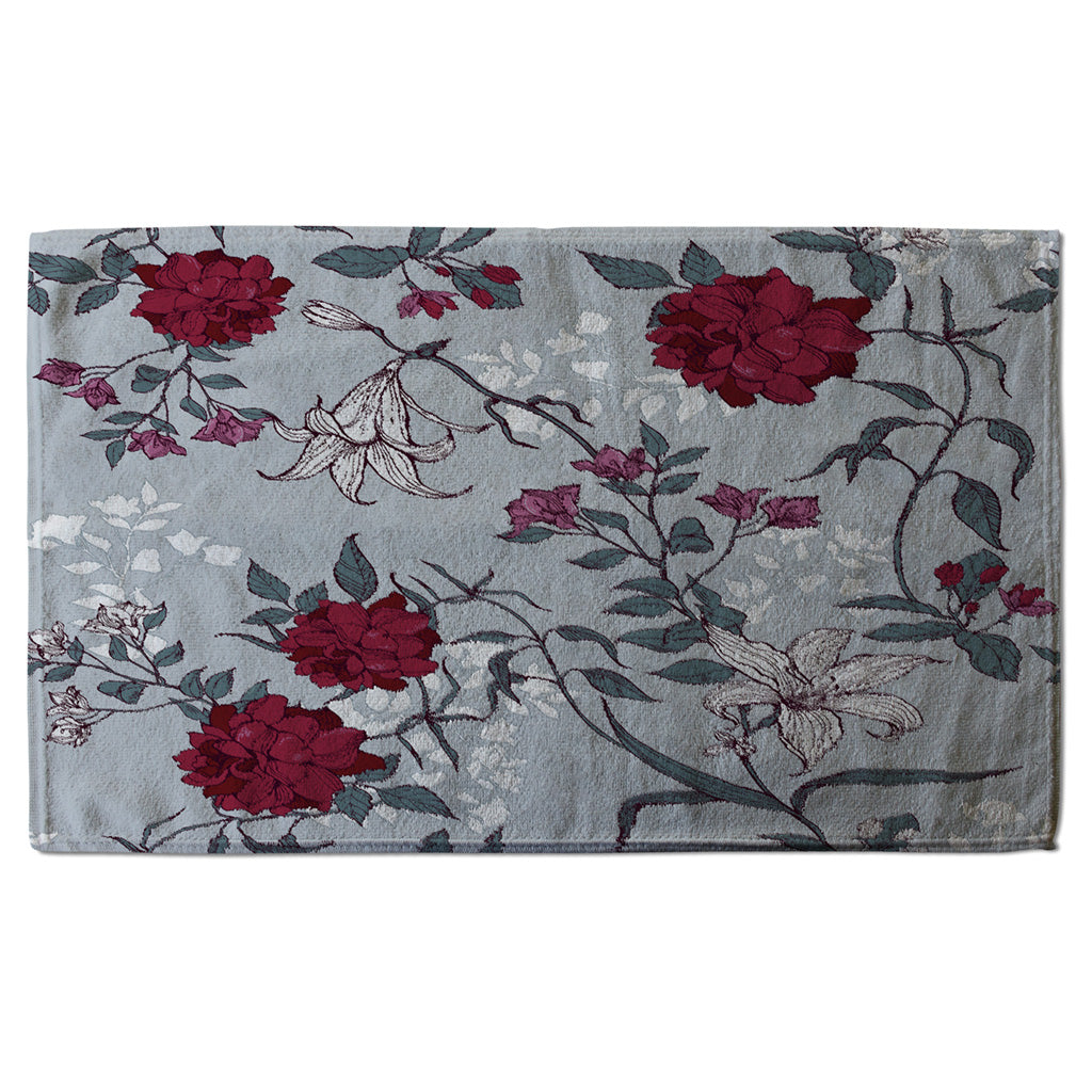 New Product Red & White Winter Floral (Kitchen Towel)  - Andrew Lee Home and Living