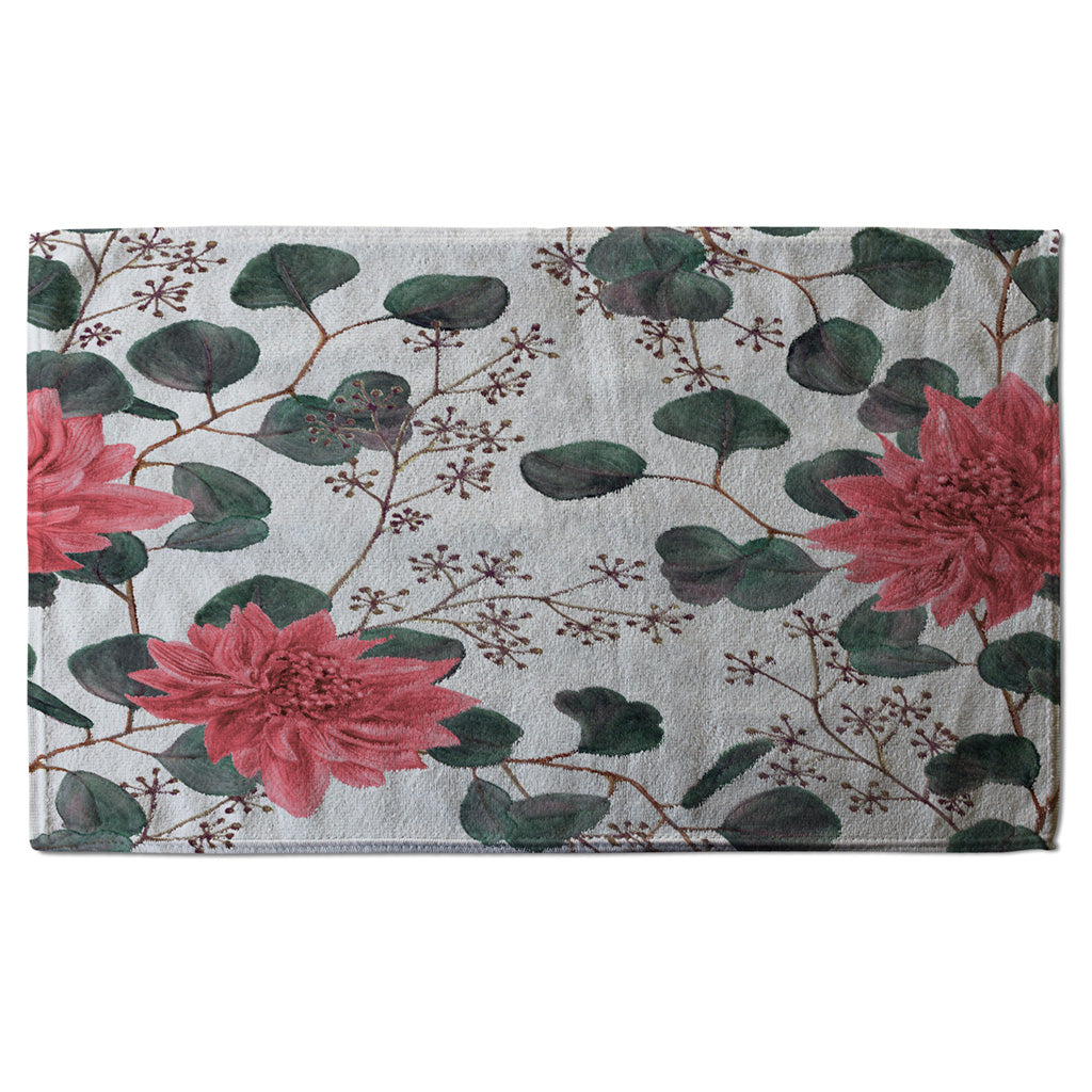 New Product Red Flowers, Green Leaves (Kitchen Towel)  - Andrew Lee Home and Living