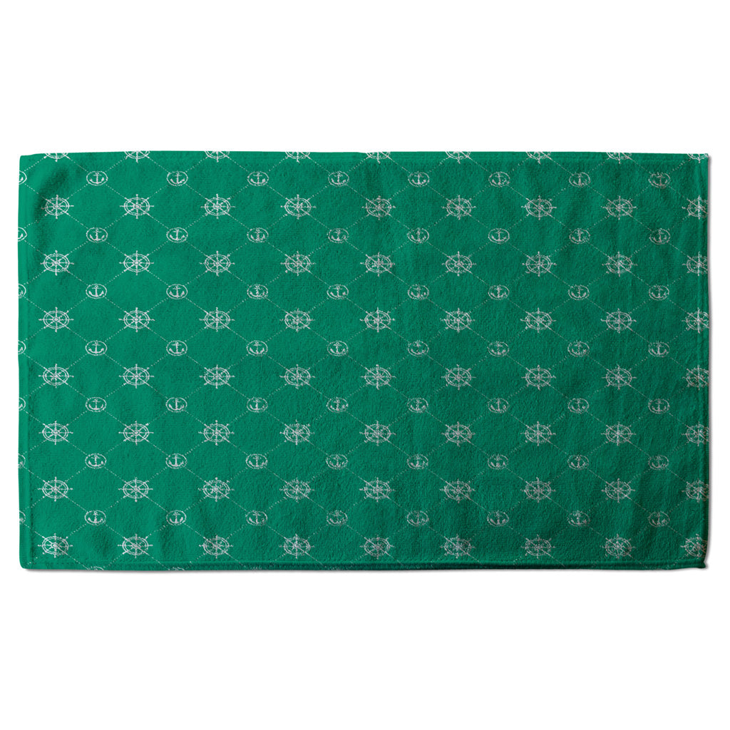 New Product Nautical Elements on Green (Kitchen Towel)  - Andrew Lee Home and Living