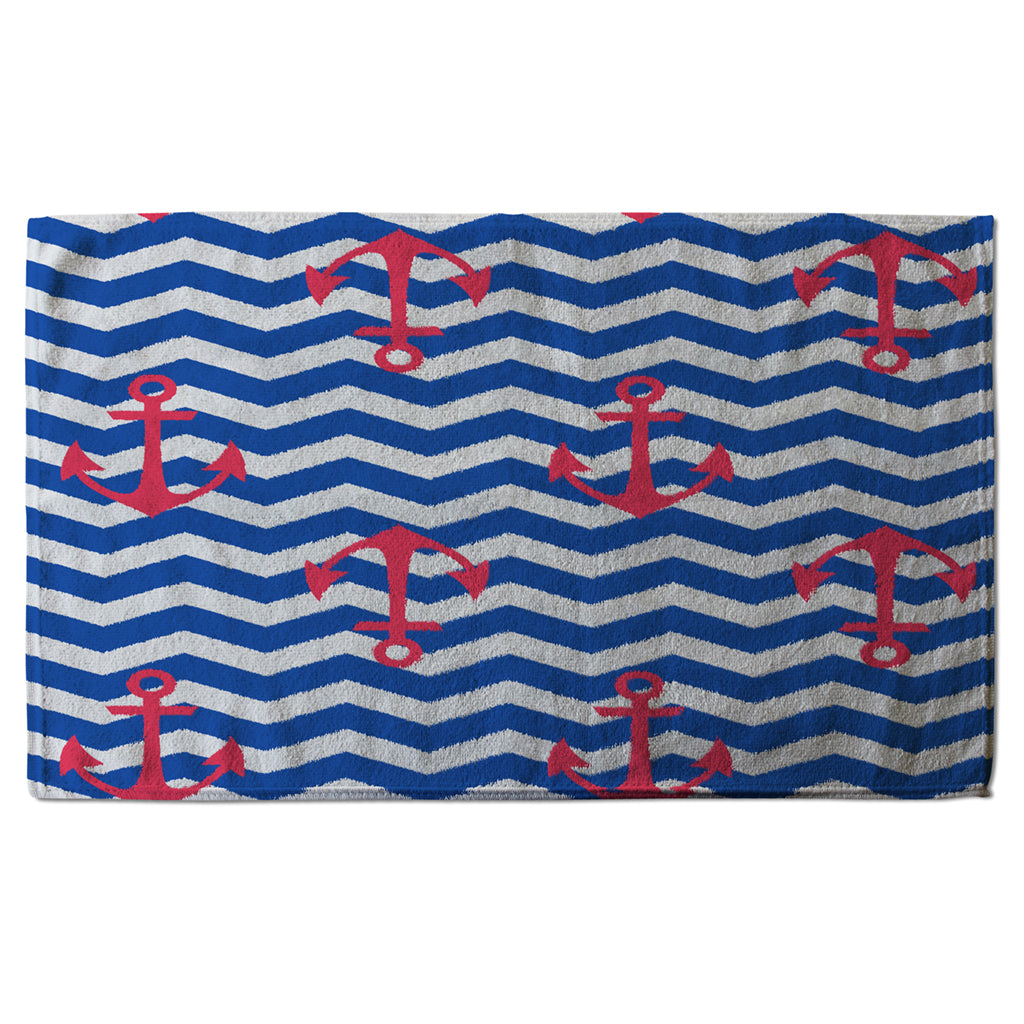New Product Anchors on Zig Zag Stripes (Kitchen Towel)  - Andrew Lee Home and Living