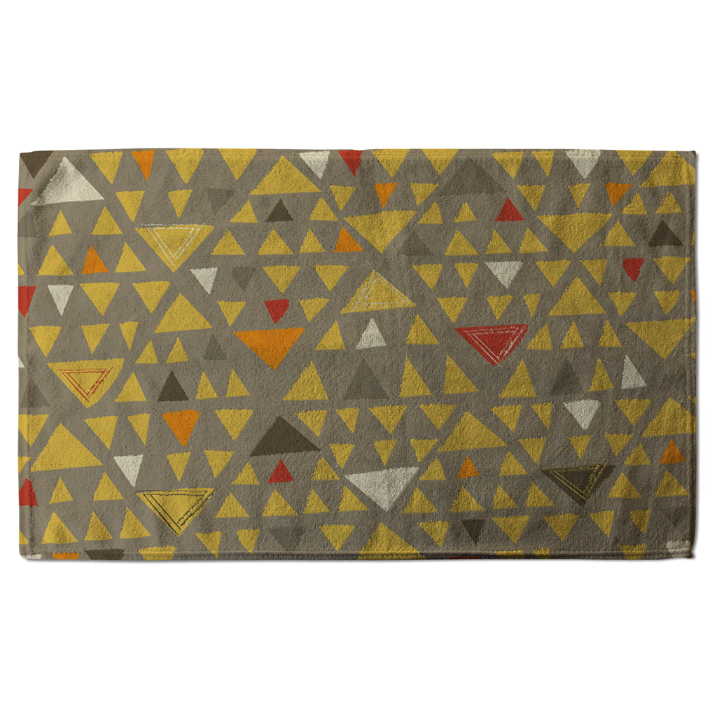 New Product Yellow Geometric Triangles (Kitchen Towel)  - Andrew Lee Home and Living
