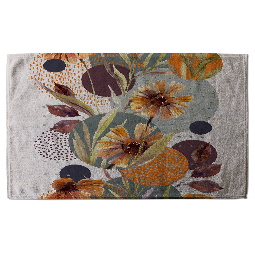New Product Orange Geometric With Flowers (Kitchen Towel)  - Andrew Lee Home and Living