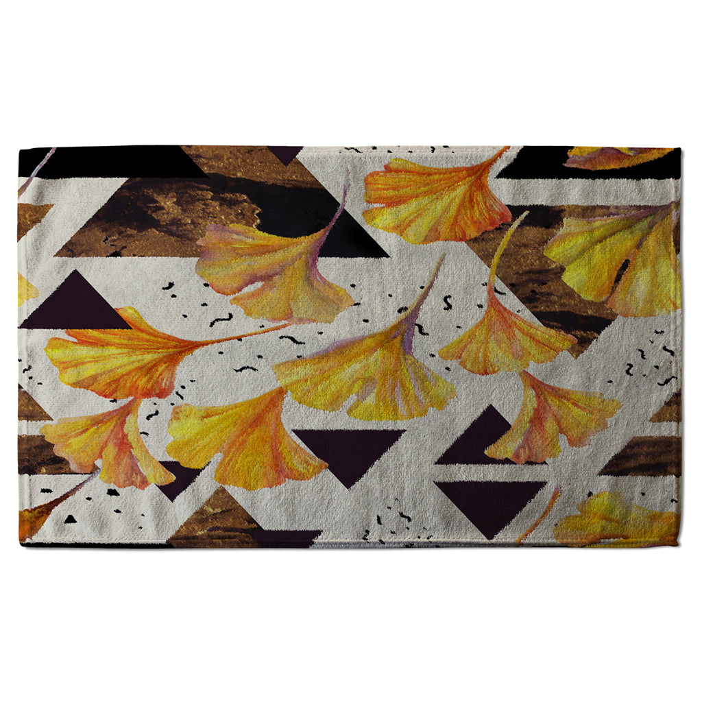 New Product Orange Flowers and Triangles (Kitchen Towel)  - Andrew Lee Home and Living