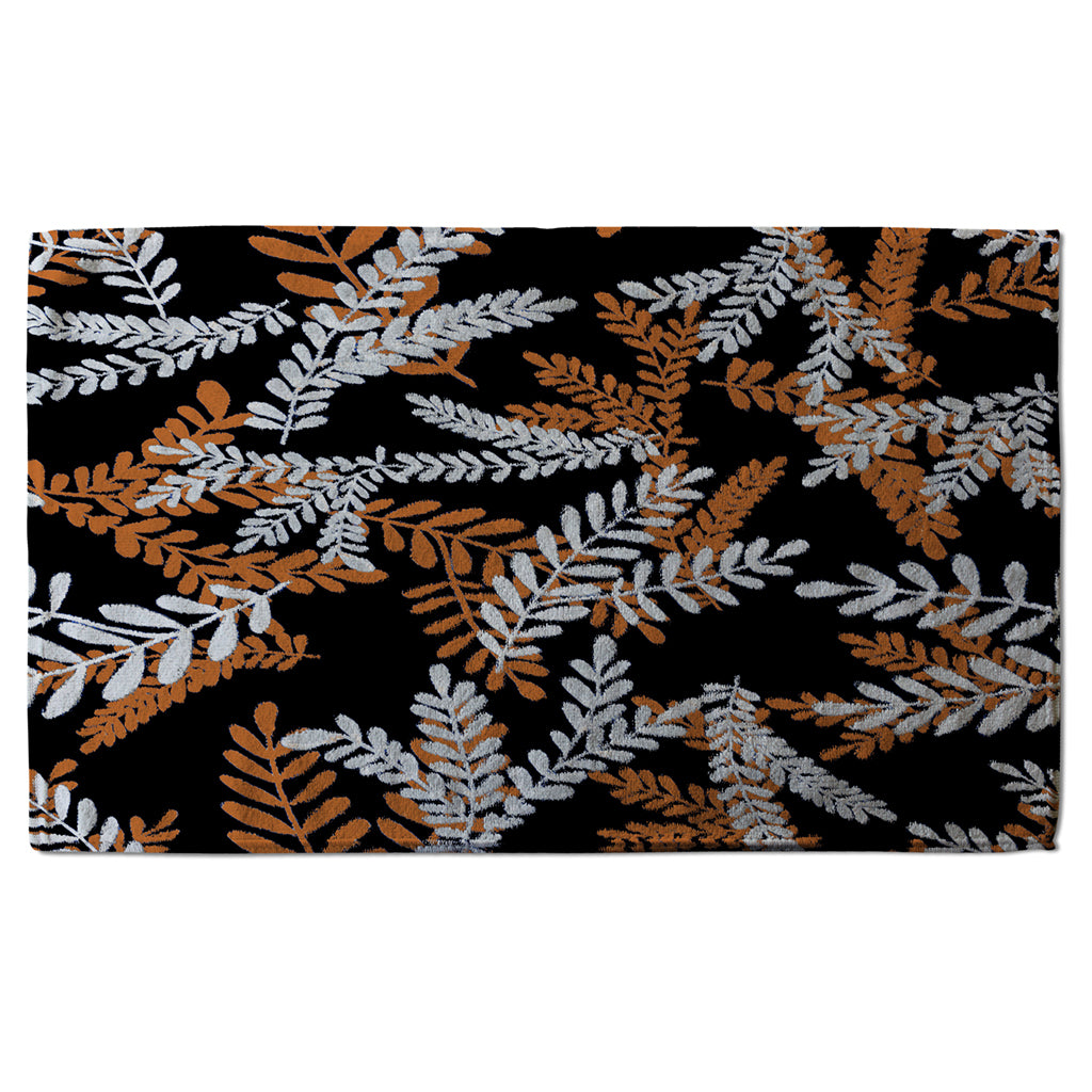New Product White & Orange Olive Leaves (Kitchen Towel)  - Andrew Lee Home and Living