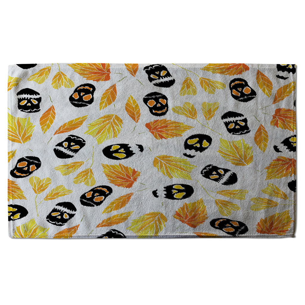 New Product Autumn Leaves & Halloween Skulls (Kitchen Towel)  - Andrew Lee Home and Living