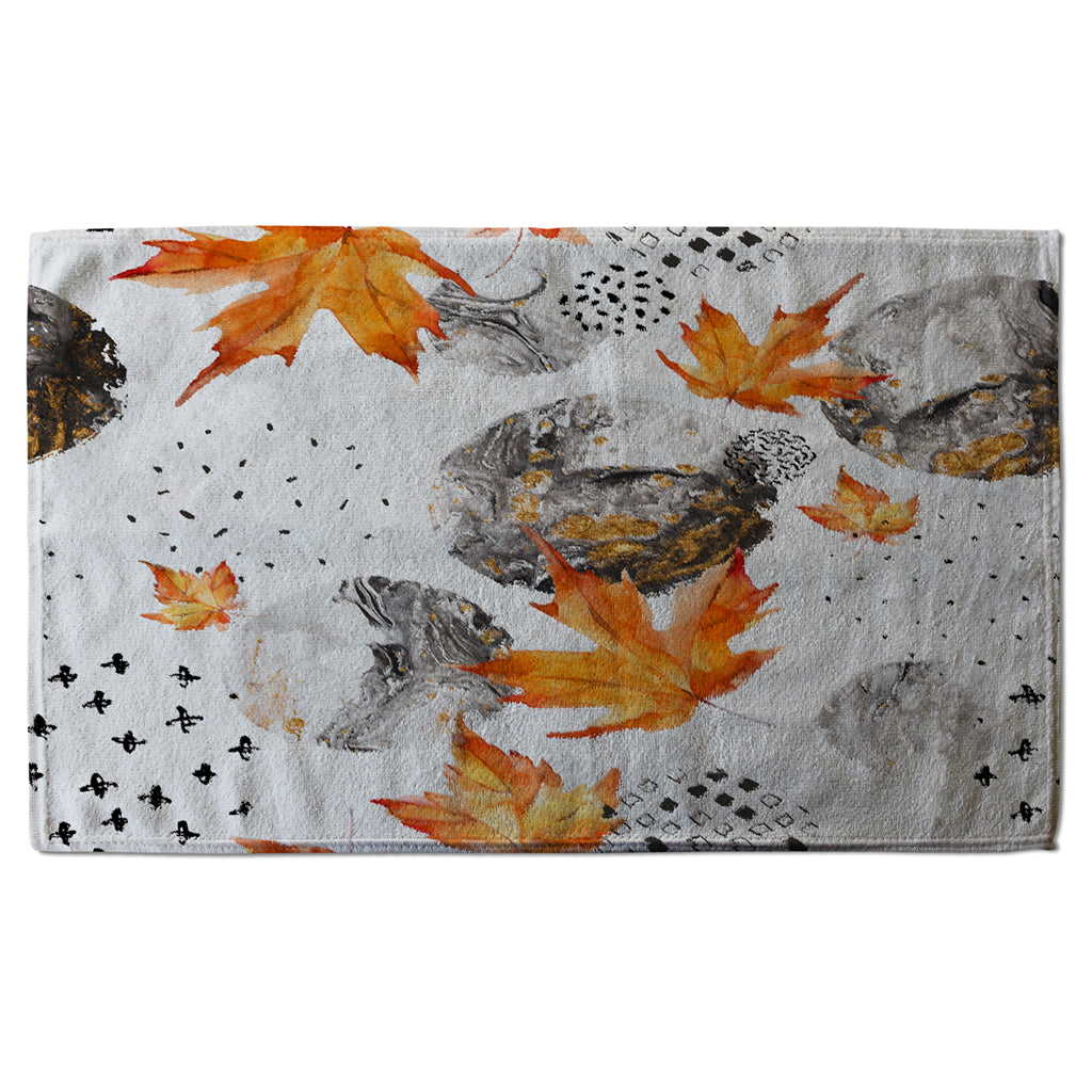 New Product Maple Leaves & Marbled Circles (Kitchen Towel)  - Andrew Lee Home and Living