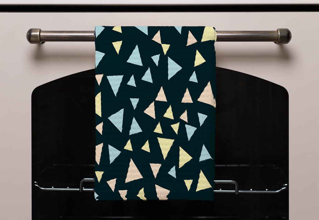 New Product Yellow & Blue Triangles (Kitchen Towel)  - Andrew Lee Home and Living