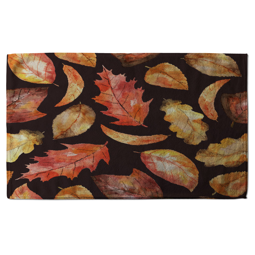 New Product Autumn Leaves on Black (Kitchen Towel)  - Andrew Lee Home and Living