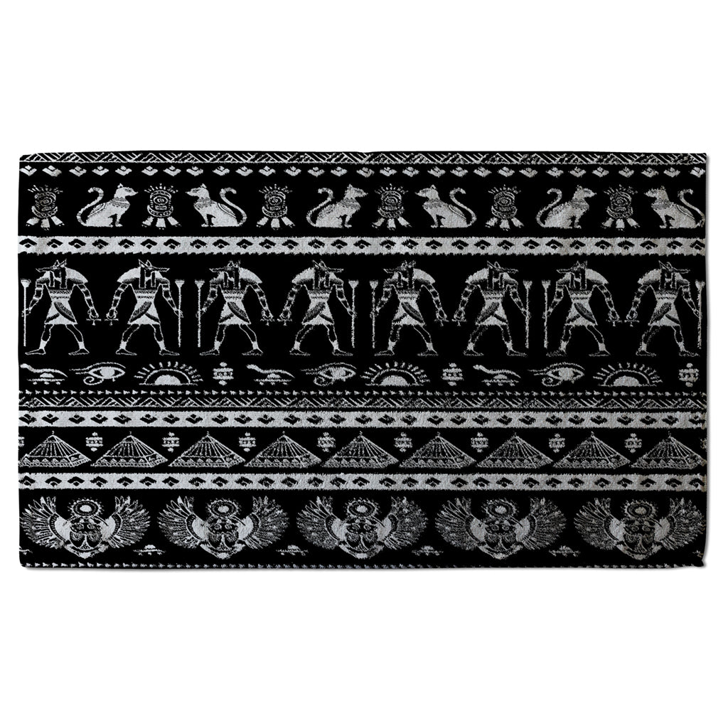 New Product Heiroglyphs on Black (Kitchen Towel)  - Andrew Lee Home and Living