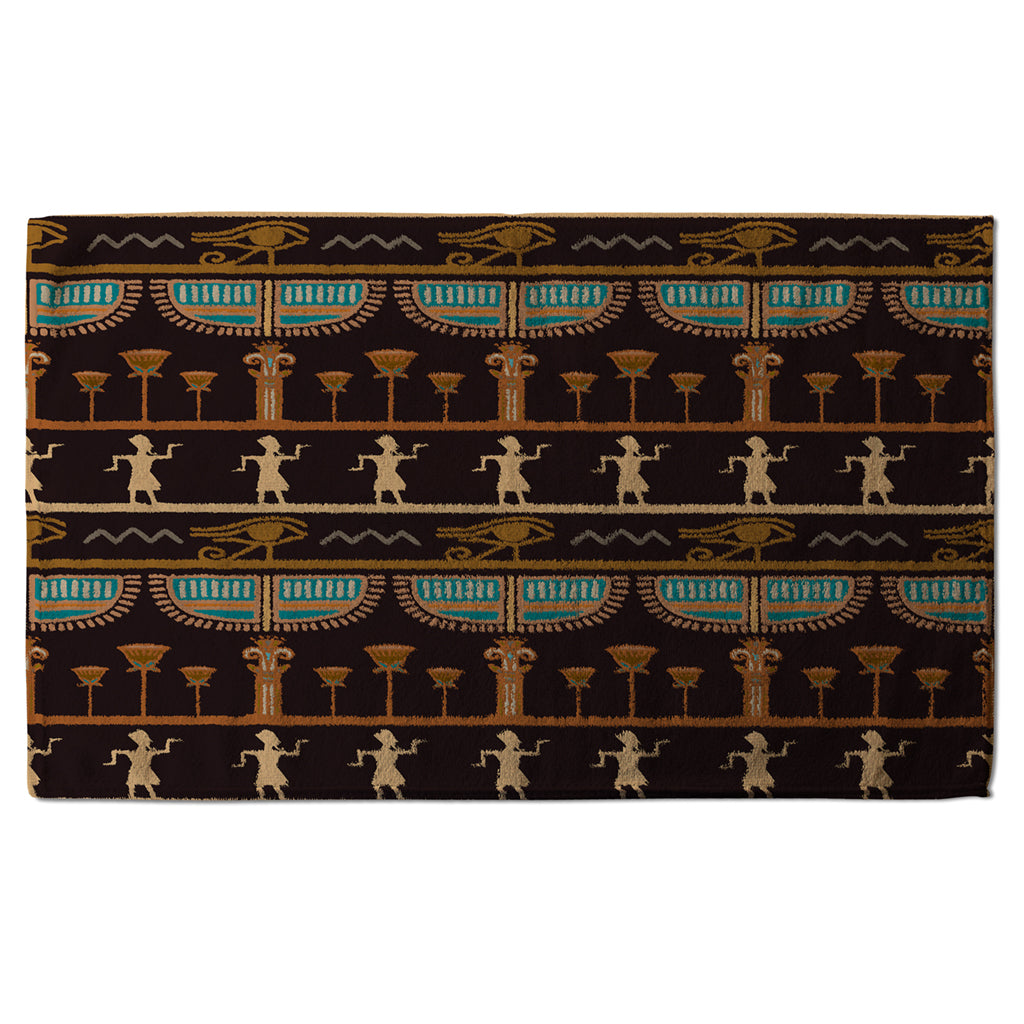 New Product Orange & Black Hieroglyphs (Kitchen Towel)  - Andrew Lee Home and Living
