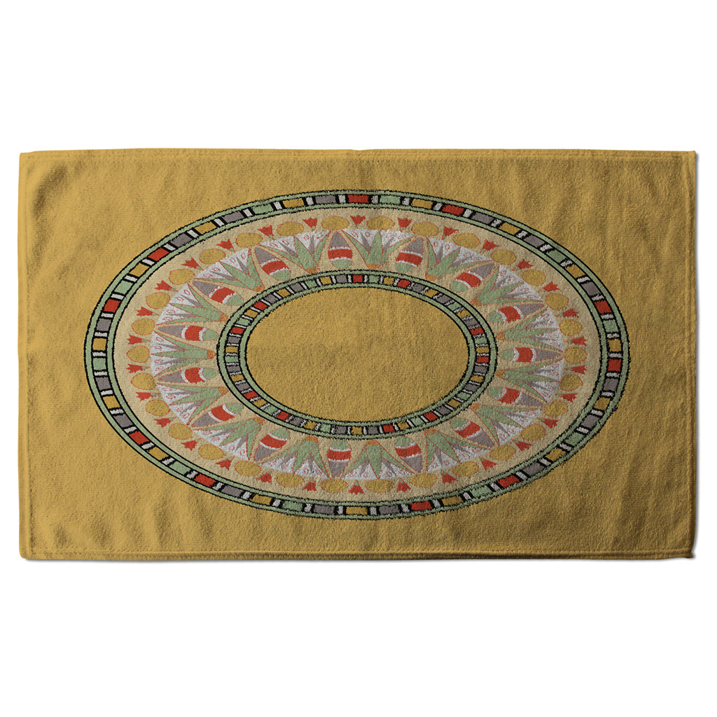 New Product Orange Circle Ornament. Round Frame (Kitchen Towel)  - Andrew Lee Home and Living