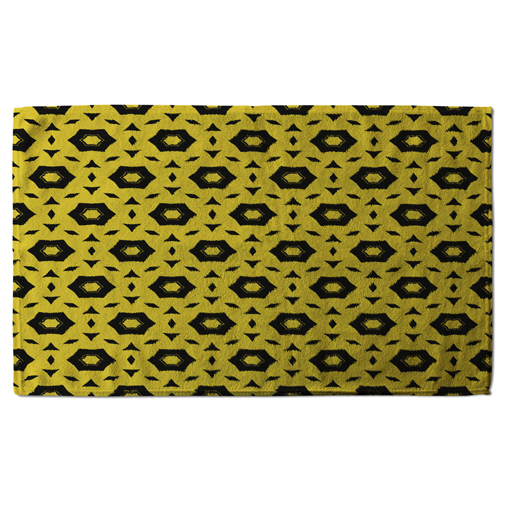 New Product Yellow & Black Geometric Pattern (Kitchen Towel)  - Andrew Lee Home and Living