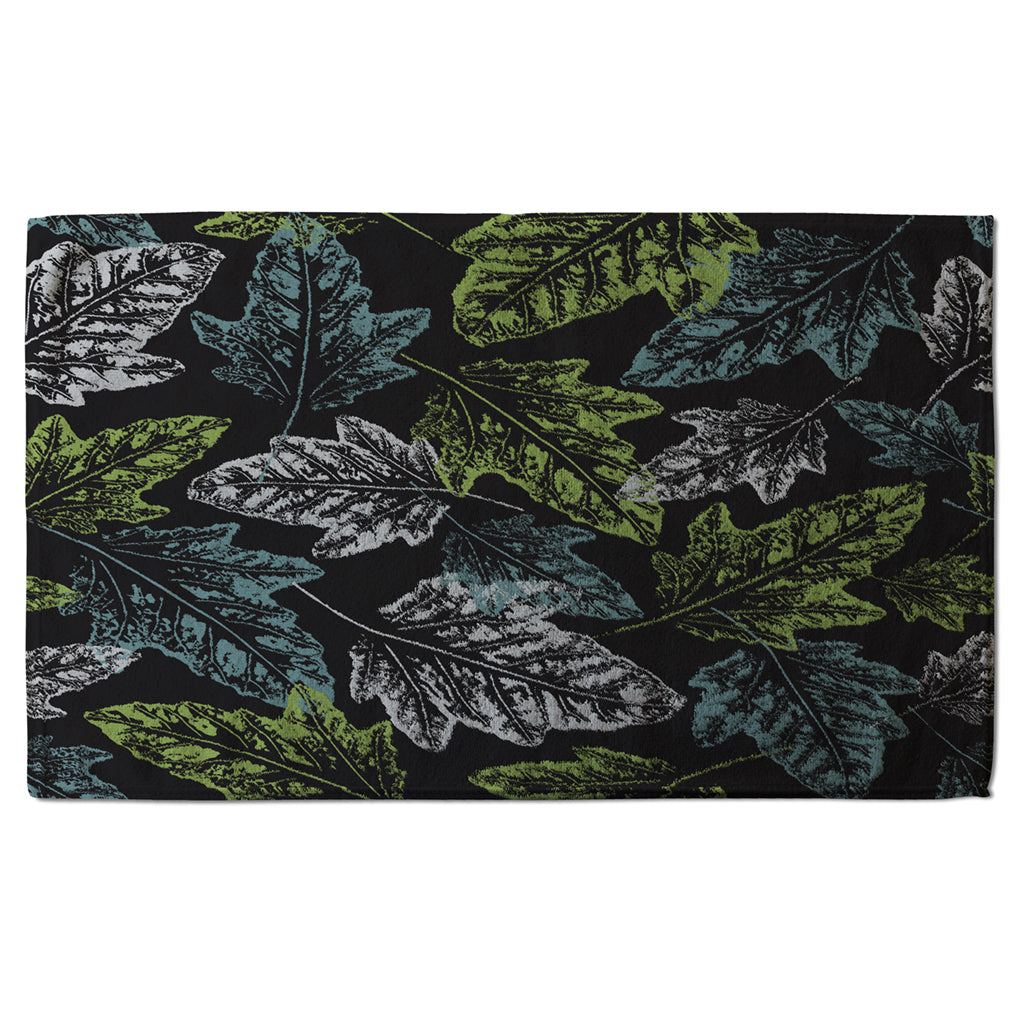 New Product Leaf Print on Dark Background (Kitchen Towel)  - Andrew Lee Home and Living