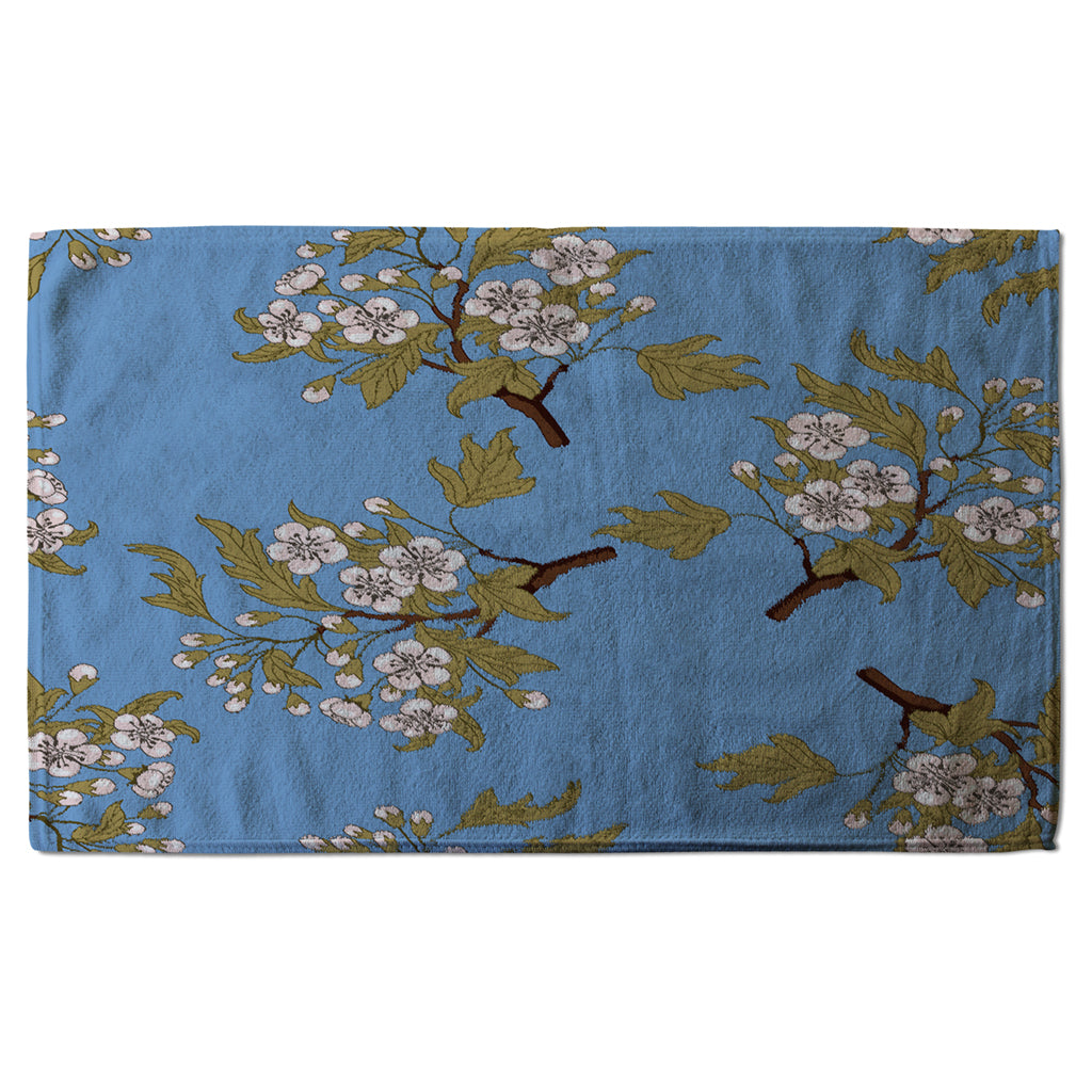 New Product Orchid Branches on Blue (Kitchen Towel)  - Andrew Lee Home and Living