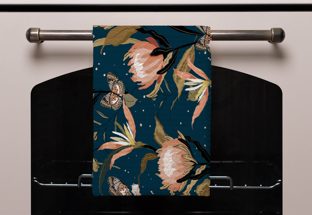 New Product The Moon, Butterflies & Flowers (Kitchen Towel)  - Andrew Lee Home and Living