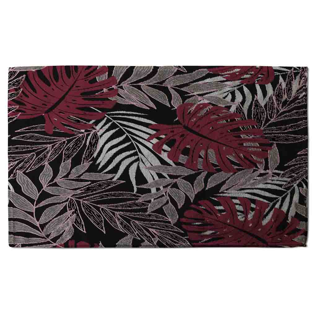 New Product Tropical Leaves in Red, White & Grey (Kitchen Towel)  - Andrew Lee Home and Living