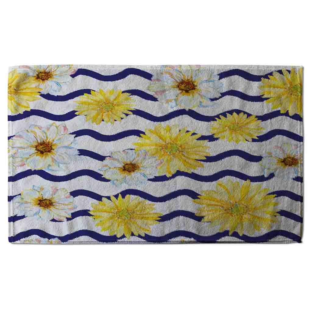 New Product Bright Yellow Flowers & Zig Zags (Kitchen Towel)  - Andrew Lee Home and Living