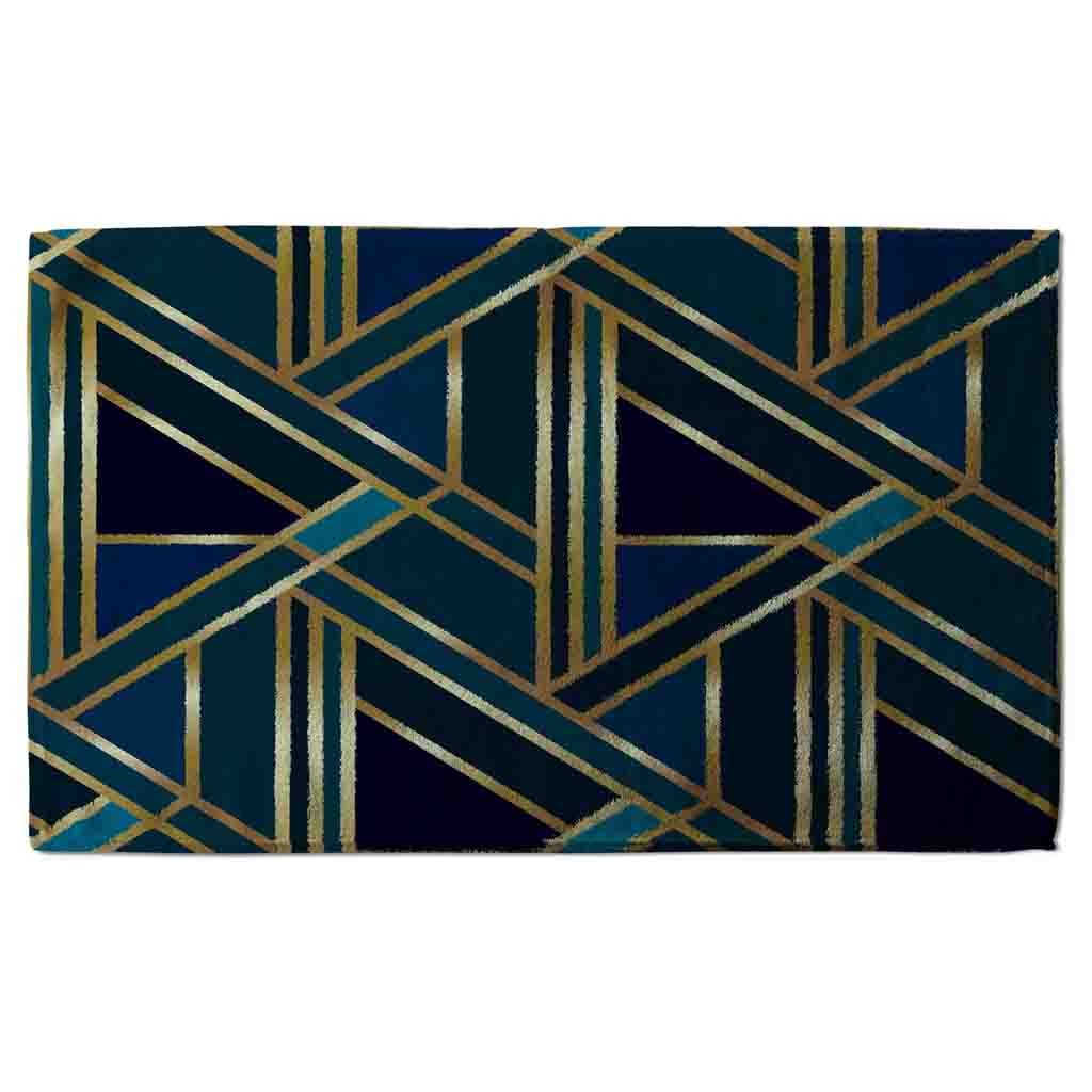 New Product Gold & Teal Geometric Pattern (Kitchen Towel)  - Andrew Lee Home and Living