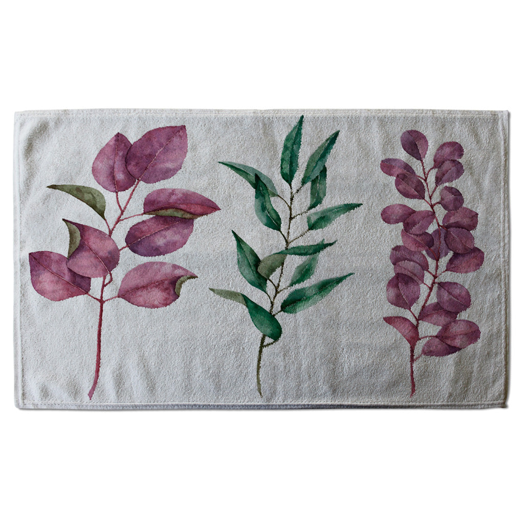 New Product Purple & Green Leaves (Kitchen Towel)  - Andrew Lee Home and Living