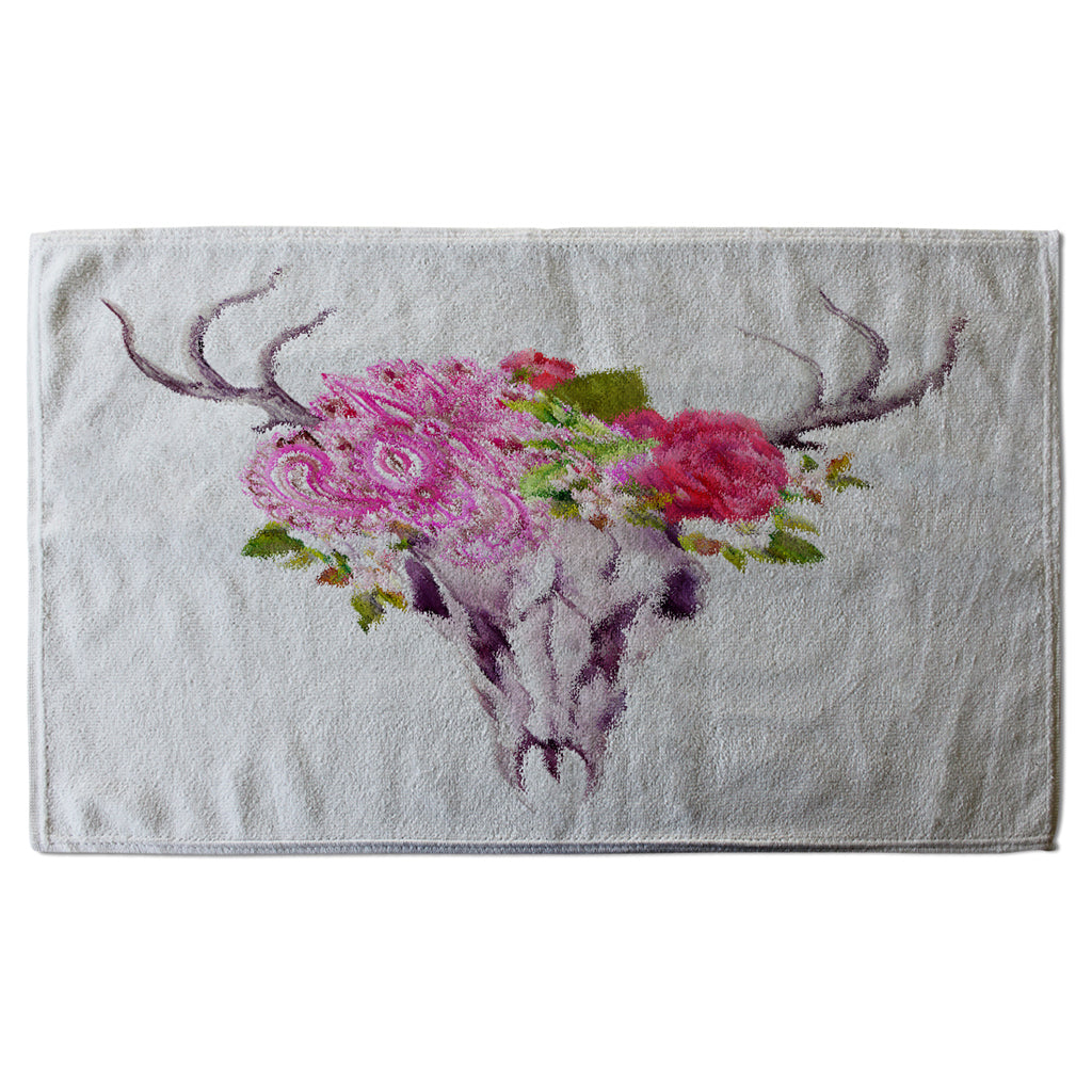 New Product Deer animal skull with flowers and feathers (Kitchen Towel)  - Andrew Lee Home and Living