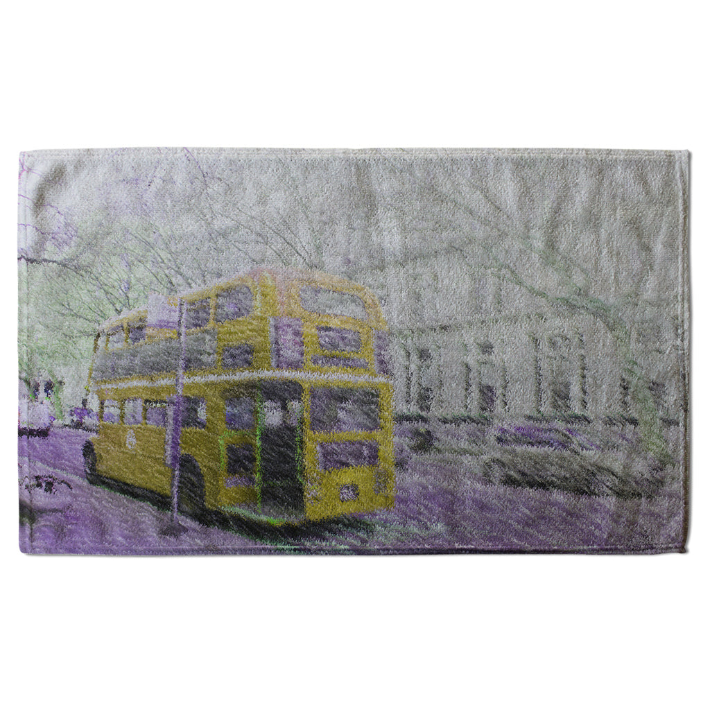 New Product London bus YELLOW rear (Kitchen Towel)  - Andrew Lee Home and Living