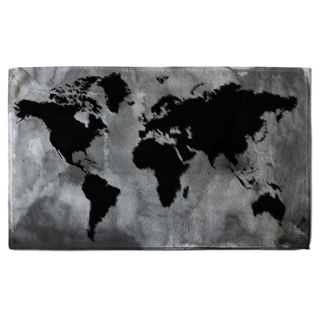 New Product Black and white world map (Kitchen Towel)  - Andrew Lee Home and Living