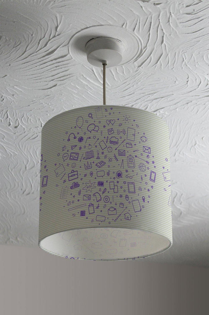 Abstract line pattern with school supplies (Ceiling & Lamp Shade) - Andrew Lee Home and Living
