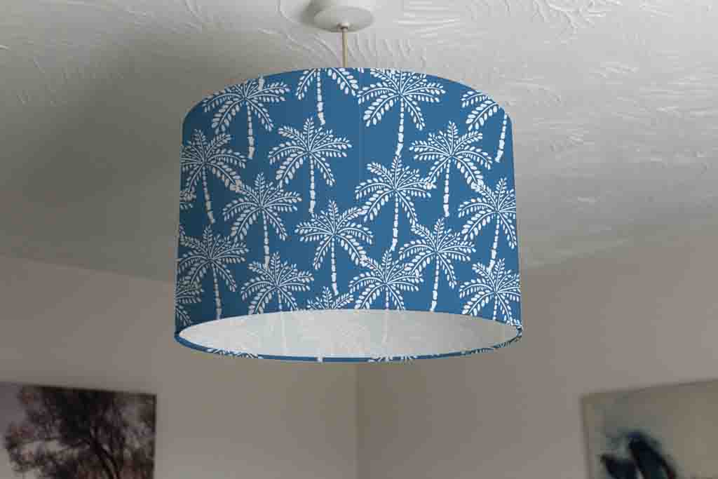 New Product White outline palm trees on summer sky blue (Ceiling & Lamp Shade)  - Andrew Lee Home and Living
